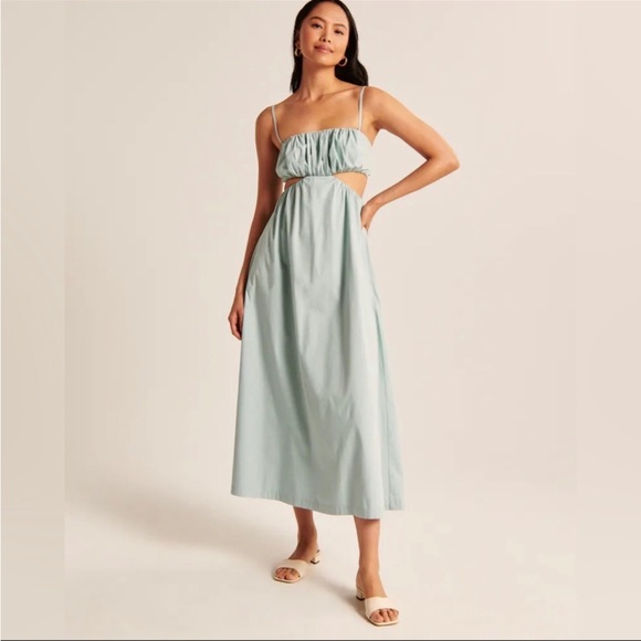 Abercrombie & Fitch Women's Bubble Top Maxi Dress - turquoise blue size small - Picture 1 of 5